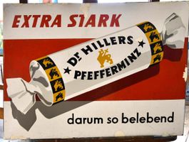 Originales Emailleschild Dr. Hillers Pfefferminz  78 x 58 
