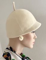 Vintage Filzhut in Beige im Reiterhut-Stil / 60er Jahre