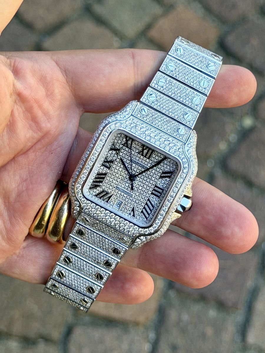Cartier Orologi: Cartier Santos Iced Out Automatic Fullset Neu – Nuovo (secondo la descrizione) da Winterthur venduto da YSCHU 5