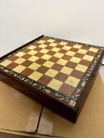 Antike Holz-Spielesammlung (Schach, Backgammon, Mühle) – Vin