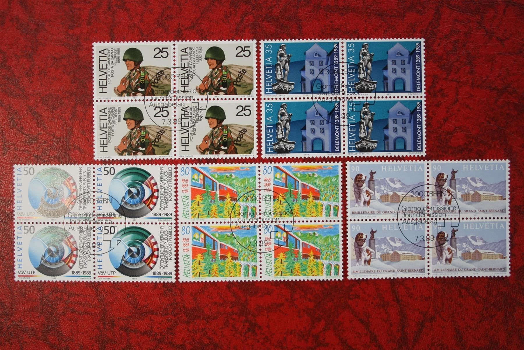 Alle Briefmarken: 1989: 770 - 774 Et. mit Gummi – Neu (gemäss Beschreibung) aus Deitingen von Lglobi