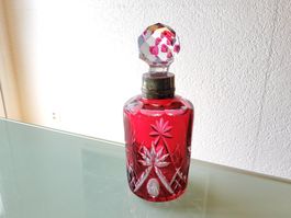 Ancien flacon à parfum en crital Baccarat et en argent