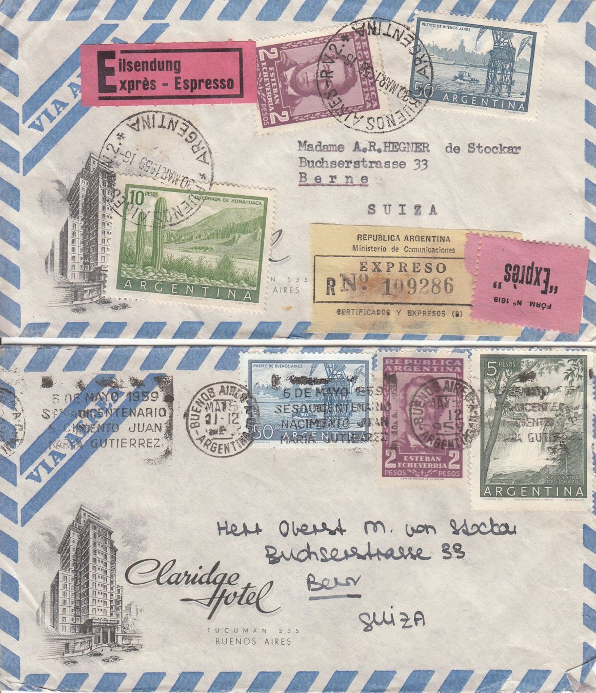 Alle Briefmarken: Argentinien - Schweiz 1945 - 1959, 15 Briefe – Gebraucht aus Bürglen TG von StampGraf 8