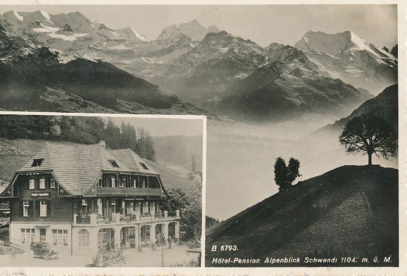 Ansichtskarten: Heiligenschwendi -b.Thun Pension + 1923 – Gebraucht aus Emmenbrücke von teestube
