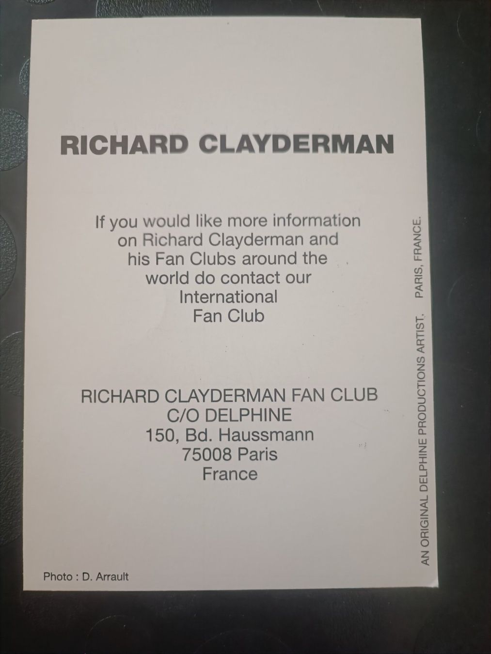 Autogramme: Richard Clayderman - handsignierte Autogrammkarte – Gebraucht aus Menziken von Artographs 1