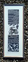 Zünd Mädy, Balgach, Holzschnitt "Die Strasse", Text, Walze