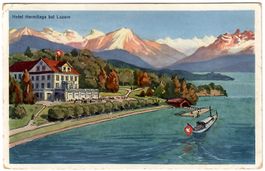 Künstlerkarte  Luzern,  Hotel Hermitage
