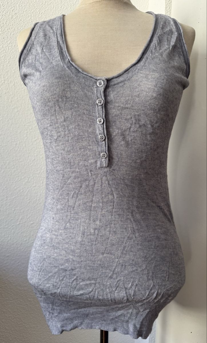 Top: Top gris bleuté, taille 4, bambou cachemire – Nuovo (secondo la descrizione) da Morges venduto da sandy069