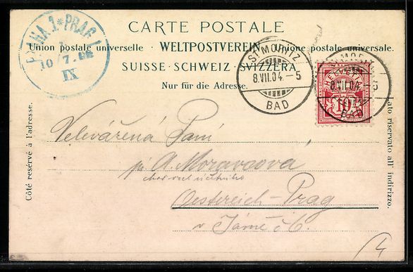 Cartes postales: St. Moritz-Bad, Hotel Victoria, Blick  – D'occasion à Berlin par bartko-reher 1