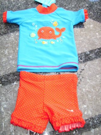 UVP Badeanzug Sonnenschutz Neu Mädchen 80 Fisch