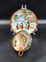 Antike japanische Teetasse mit Untertasse Kutani Stil 1900er