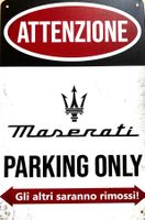 Maserati Parking Only Blechschild Italienisch Levante EN