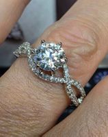 Bague argent avec diamant de moissanite de 1 ct certifié GRA