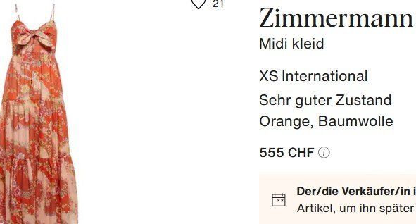Zimmermann Vestiti: Zimmermann Kleid / robe  XS – Usato da Collonges venduto da Auganien 3