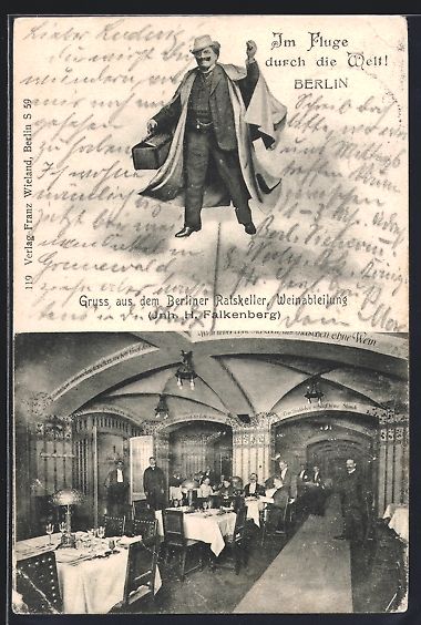 Cartoline postali: Berlin, Gasthaus Berliner Ratskeller, In – Usato da Berlin venduto da bartko-reher