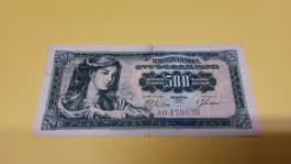 500 Dinar Jugoslawien Banknote, Jahrgang 1963, Sammlerstück