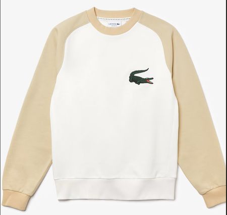 Lakoste Men's Crocodile Two-Tone Cotton Fleece Sweatshirt