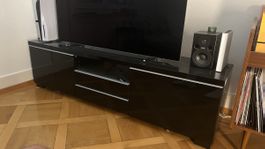 IKEA TV-Bank Schwarz Hochglanz