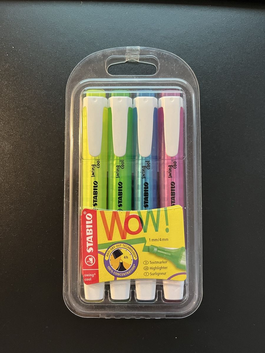 Stabilo Stifte & Marker: STABILO Textmarker Swing Cool, 4 Stk. - NEU & Original! – Neu und originalverpackt aus Münchenbuchsee von Drio
