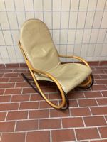 Schaukelstuhl, Leder, Holz, Vintage