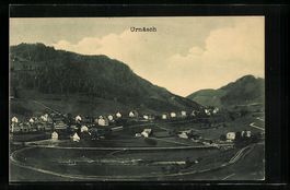 Urnäsch, Ortsansicht mit Bergen aus der