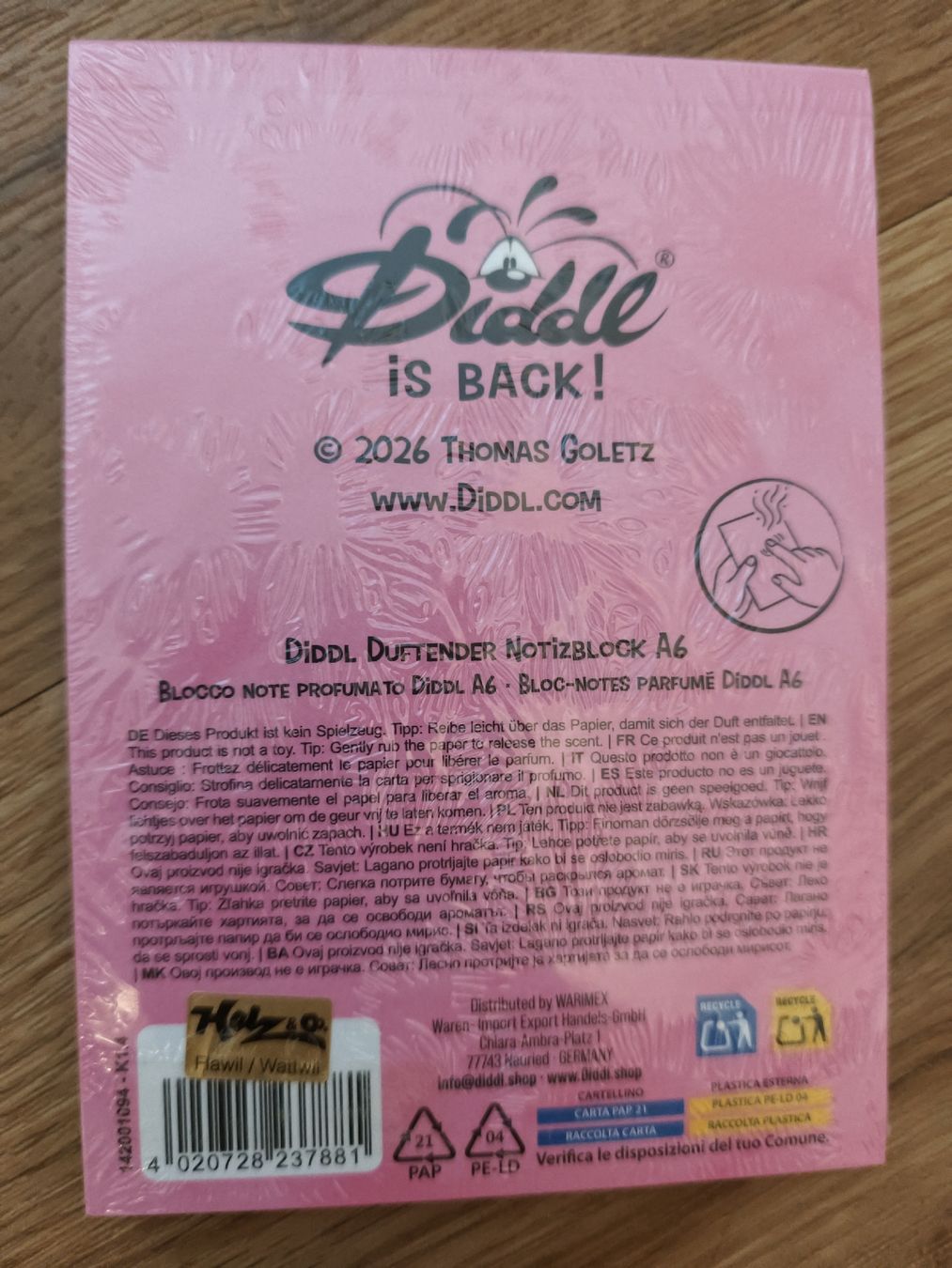 Blocchi: Diddl Duftender Notizblock A6 Himbeer-Duft neu – Nuovo e nell'imballaggio originale da Uesslingen venduto da donna0301 2