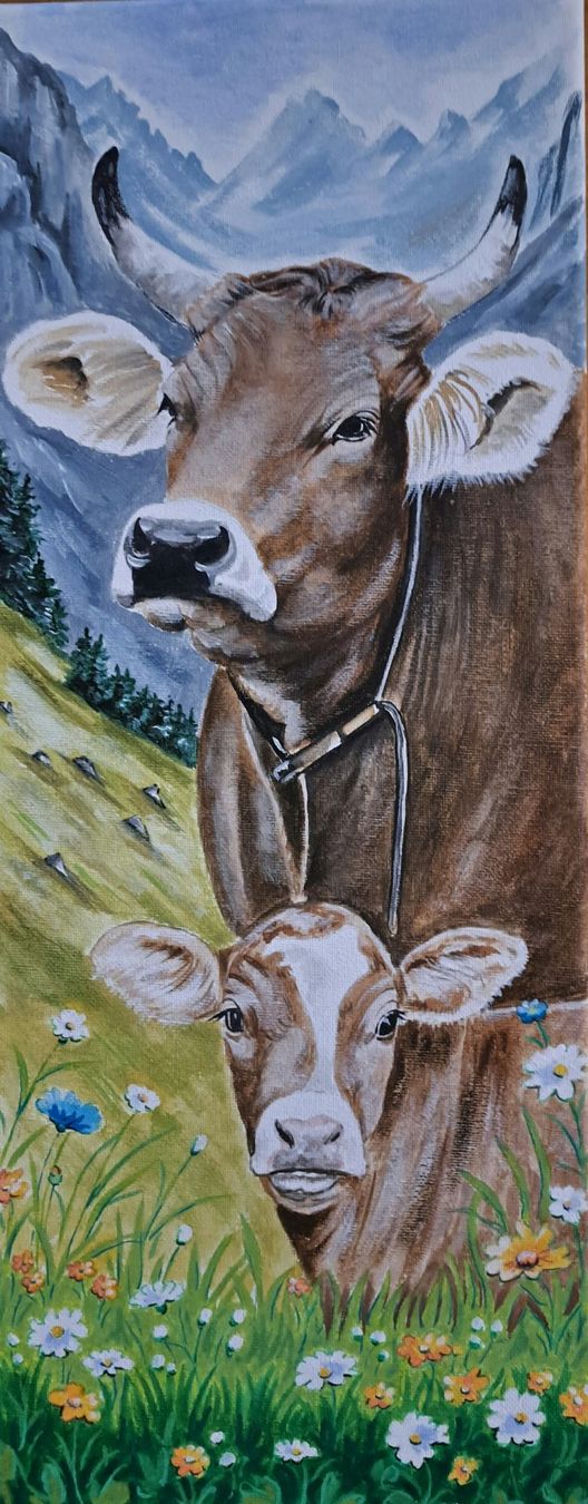 Dipinti: Gemälde Kuh mit Kalb – Nuovo (secondo la descrizione) da Herisau venduto da Johnnysasak