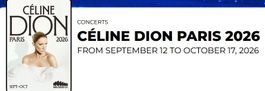 1 billet Concert Céline Dion Paris 16.09.2026 Or