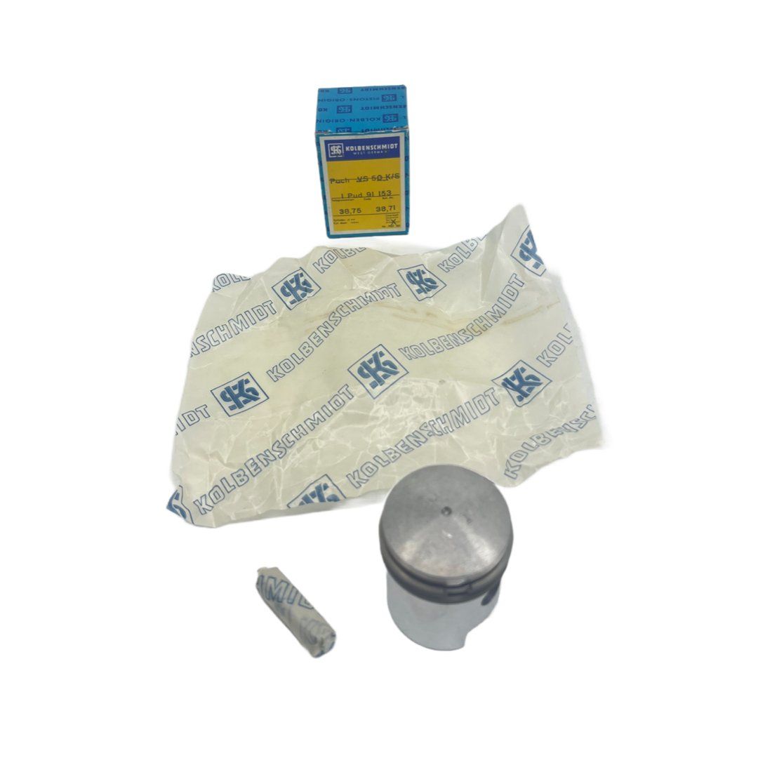 Puch Ciclomotori: Kolbenschmidt Kolben 38.25mm Puch VS 50 NOS – Nuovo e nell'imballaggio originale da Hallau venduto da mofaplus 1