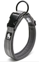 Hundehalsband grau reflektierend S 35 - 40 cm gepolstert