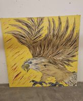Auffälliges Adler-Gemälde in Gelb - Einzigartiges Kunstwerk