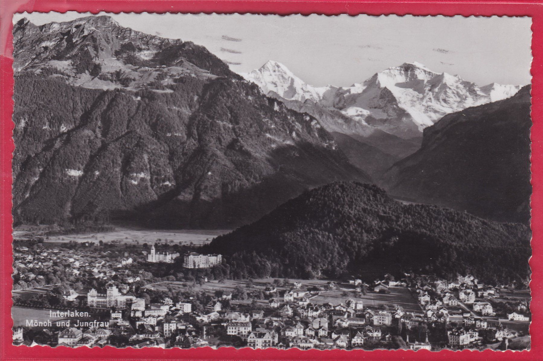 Cartoline postali: INTERLAKEN, MÖNCH UND JUNGFRAU, 5.8.1940 – Usato da Oberrieden venduto da Gebirgsstelze