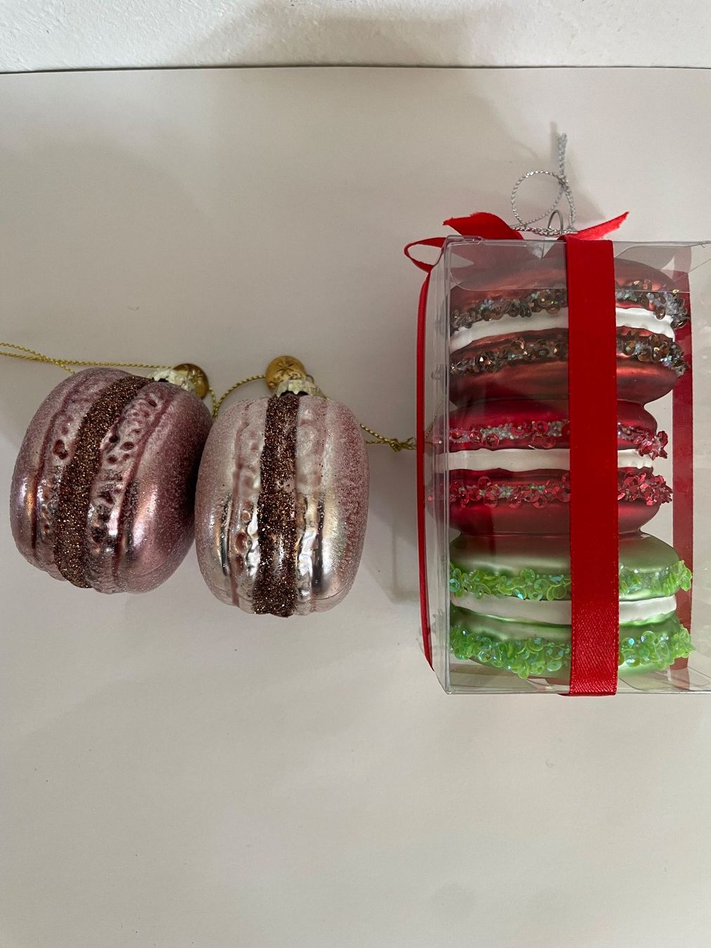 Tutte le decorazioni: 3 Weihnachtsbaum-Schmuck, Macarons – Nuovo e nell'imballaggio originale da Cham venduto da 2eye