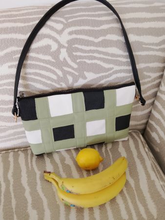 Handtasche hell Grün kariert Neu