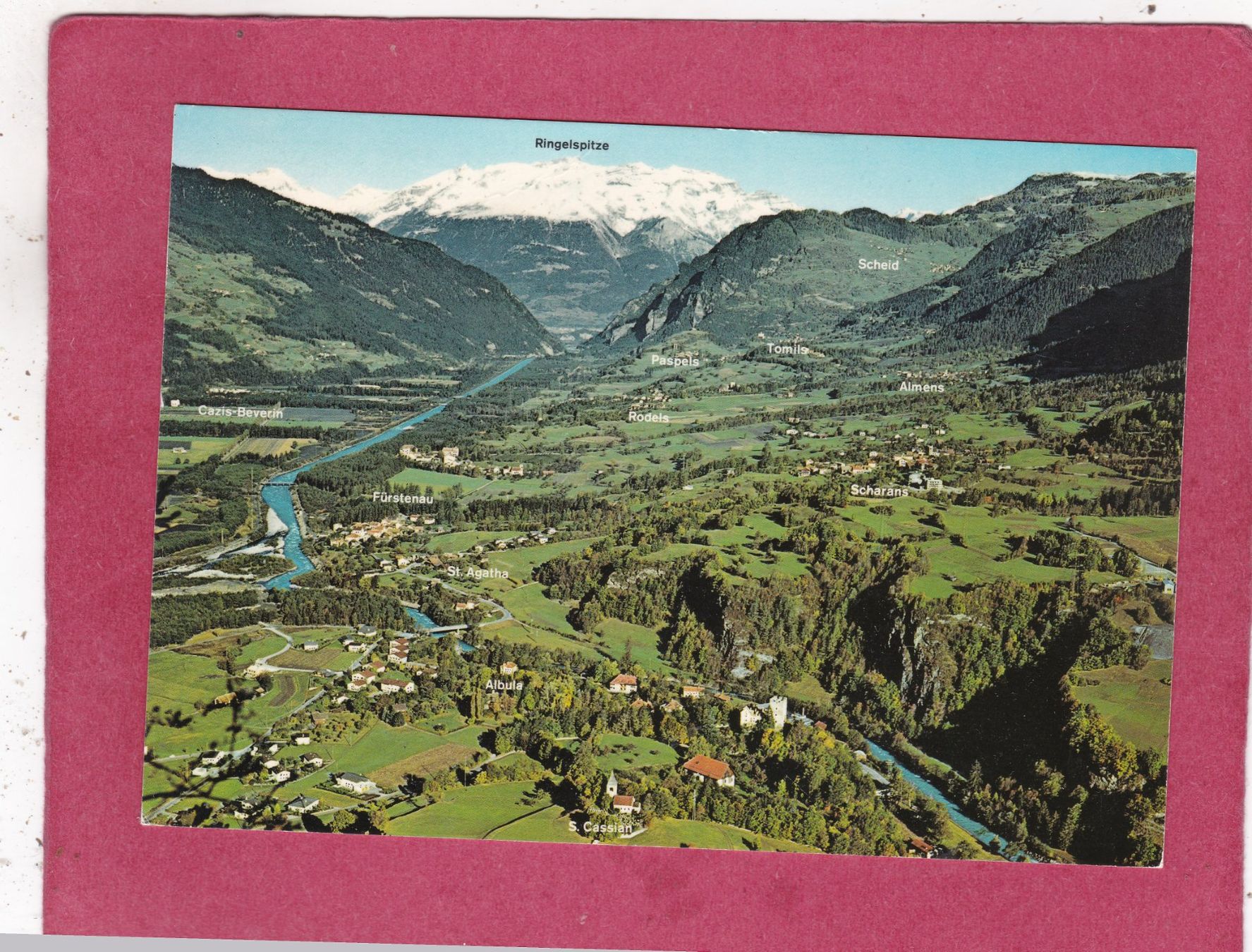 Ansichtskarten: Das Domleschg gegen die Ringelspitze 1981 – Gebraucht aus Herisau von Lisegrat2008