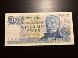 Billet Argentine 🇦🇷 5mil pesos 