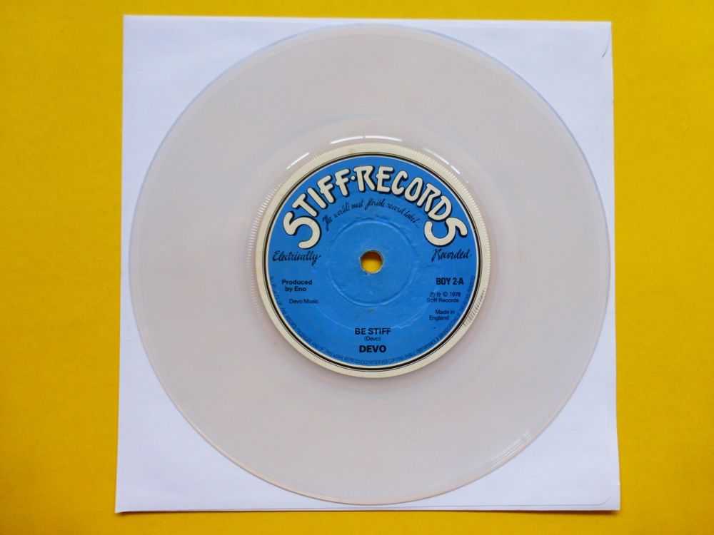 DEVO 7" BE STIFF (CLEAR WAX) | Kaufen Auf Ricardo