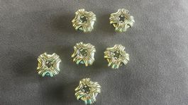 6 Vintage Knöpfe Goldfarben 3x3 cm