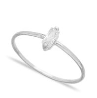 Ring fein Solitär Zirkonia 925 Silber filigran Klassiker 54