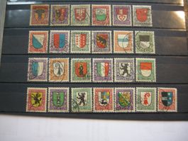 PRO JUVENTUTE WAPPEN VON 1918 BIS 1926, GESTEMPELT