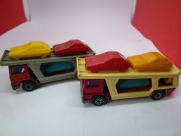ab  5.--   2x Matchbox  1976  - 2 car transporter - Kult