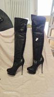 Overknee High Heel Stiefel – Gr. 40 – 16 cm Stiletto – Plate