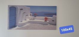 Leinwandbild Santorini – ca. 100 × 45 cm