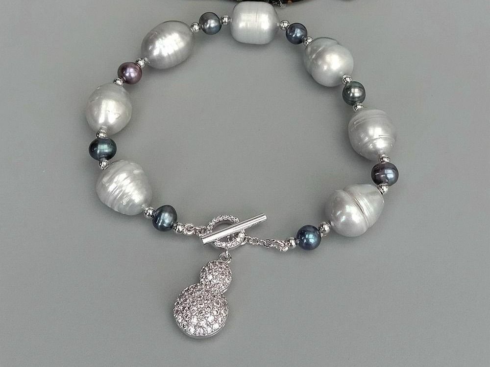 Bracciali & Braccialetti: Design Lua grau Perle Armband Edelstein Bracelet Perle grise – Nuovo (secondo la descrizione) da Prilly venduto da ilyria73 4