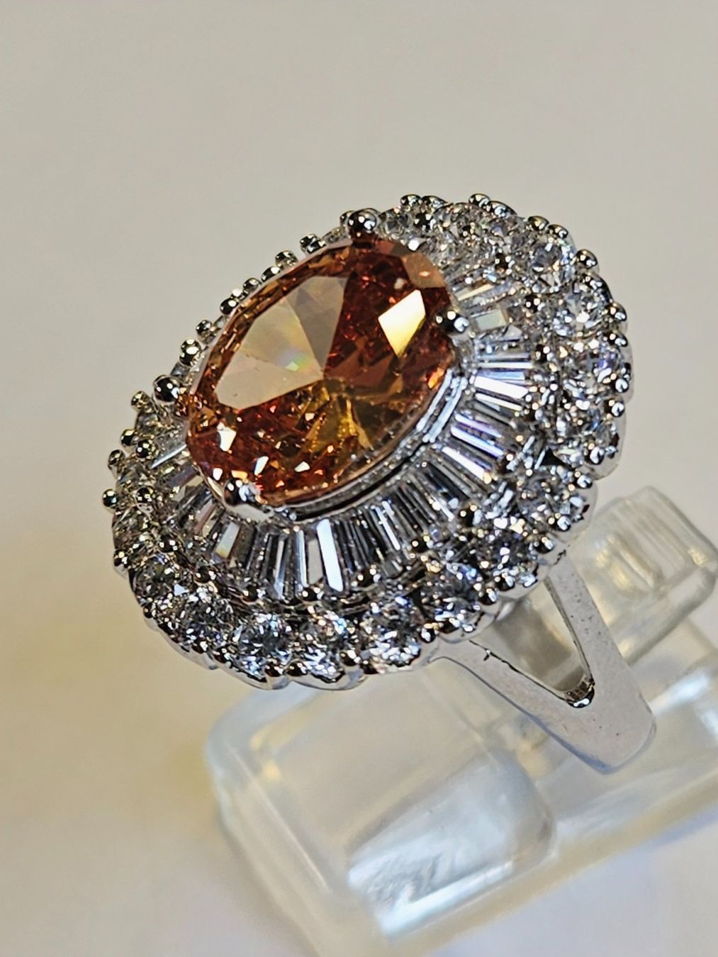 Bagues: Ring Silber Farbe Orange Zirkonia Grösse 60 – Neuf (Voir description) à Zürich par ben_mn5h 6