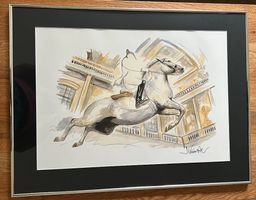 Jan Künster-Kunstdruck-Dressur-signiert 