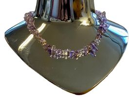 Wunderschöne Amethyst Splitter Edelstein Kette, Top Zustand!