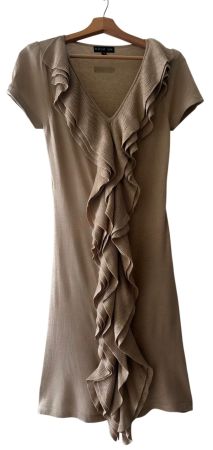 Tricot Silk Seiden/Cashmere Volant-Kleid Damen S