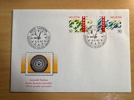 Schweiz Briefmarke Luzern Bahnhofseröffnung 5.2.91 Top!