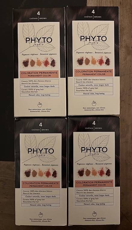 Färbemittel: PhytoColor, Haarfarbe, Nr. 4, ungeöffnet, vier Stück – Gebraucht aus Basel von domitilla73